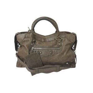 BALENCIAGA The Giant City Shoulder Bag Sand Beige Tan